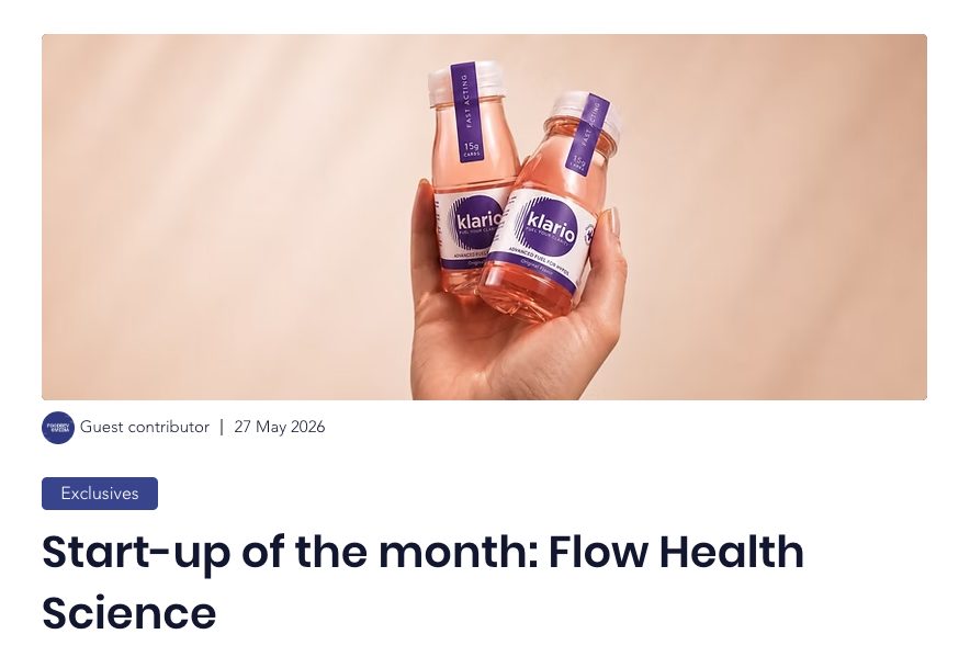 Flow Health Science named Start-Up of the Month by FoodBev Media