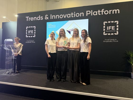 The Flow Health Science team accepting the Best Health Innovation award at the World Food Innovation Awards 2026