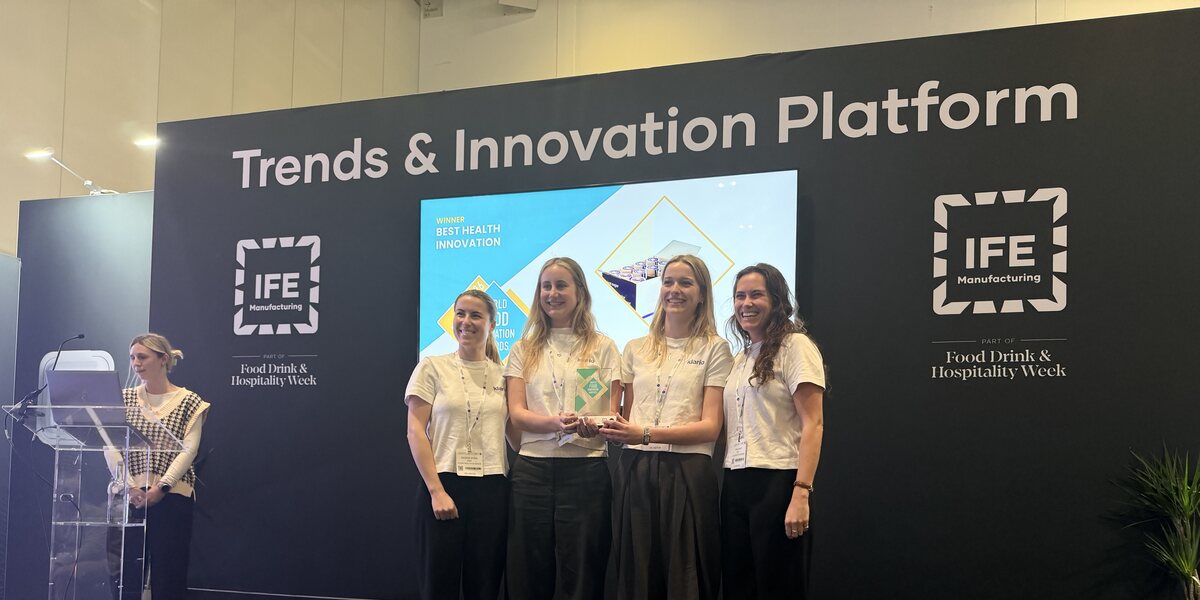 The Flow Health Science team accepting the Best Health Innovation award at the World Food Innovation Awards 2026