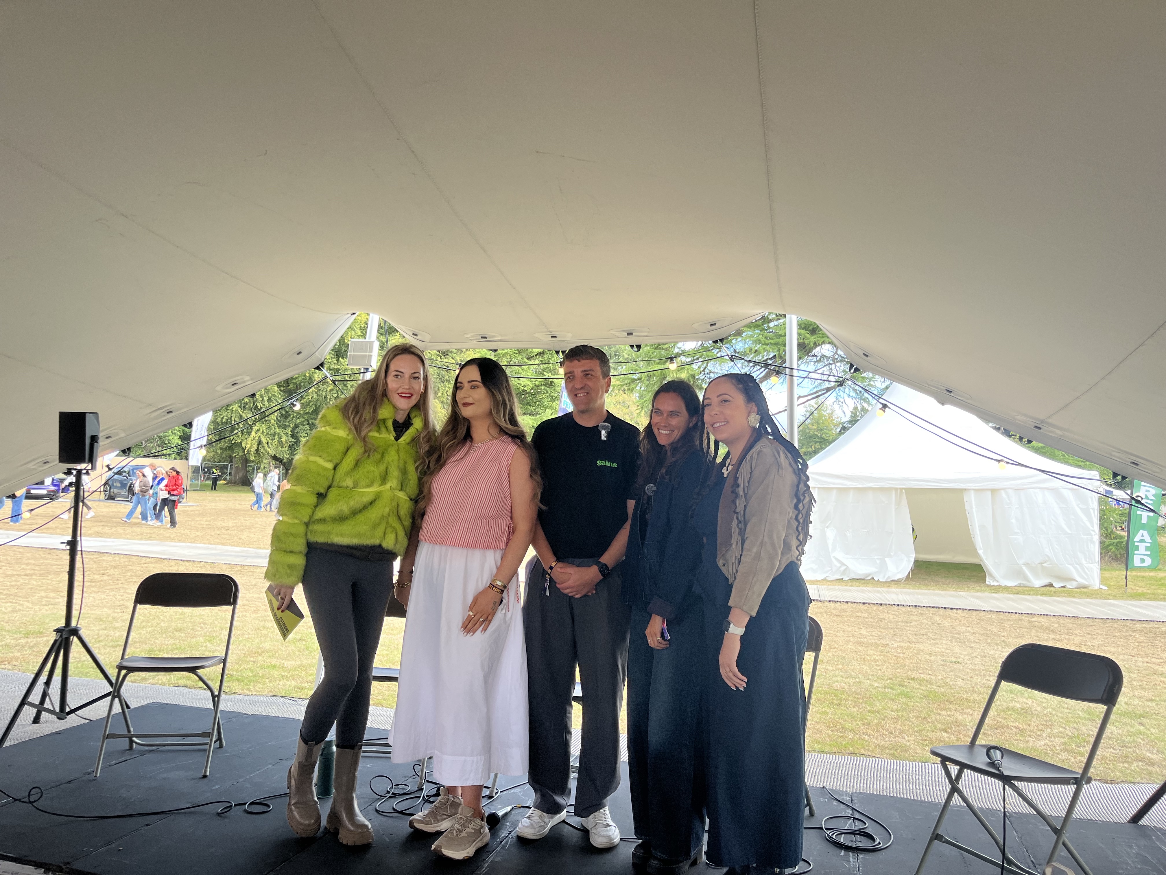 The ‘Your First 100 Customers’ panel on stage at Ideas Fest 2026, including Tara Lumley, Chief Strategy & Business Officer at Flow Health Science
