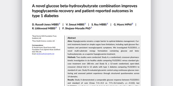Pivotal data showing the effectiveness of Klario for people with type 1 diabetes published in leading therapy area journal